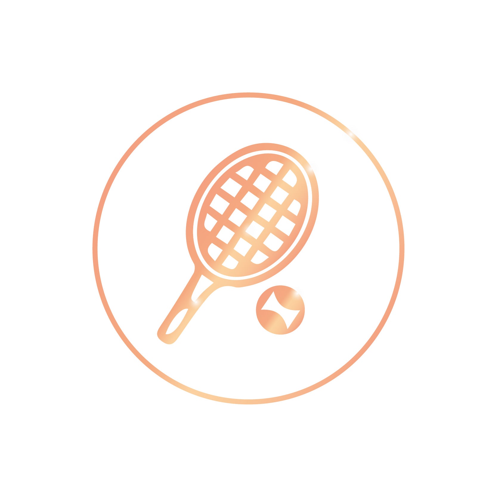 Racchetta e pallina da Tennis cerchiata - Campo da Tennis Icona Servizi interni Bioma Resort Experiences